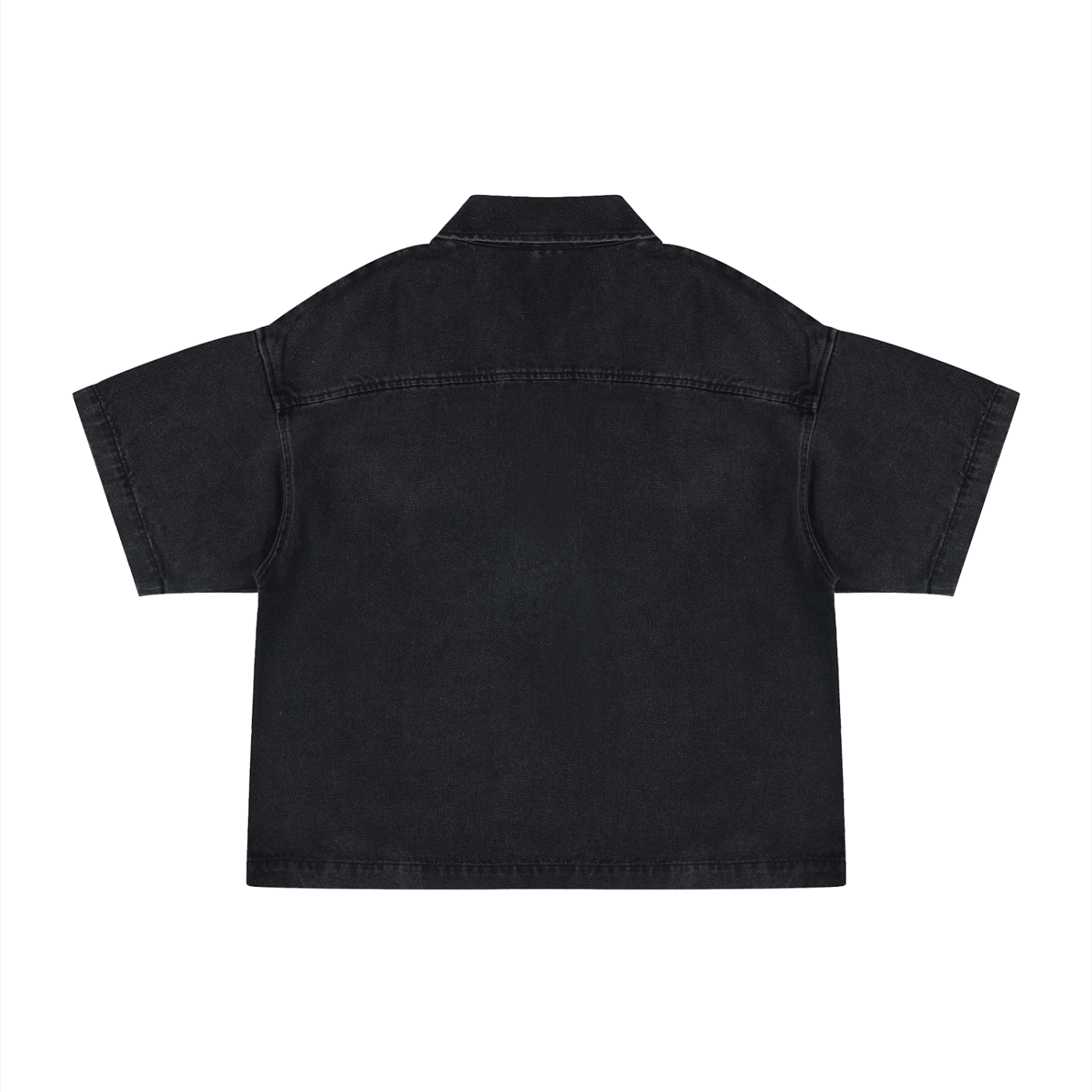 Gumbo Unisex Vintage Wash Boxy Quarter-Zip Denim Shirt