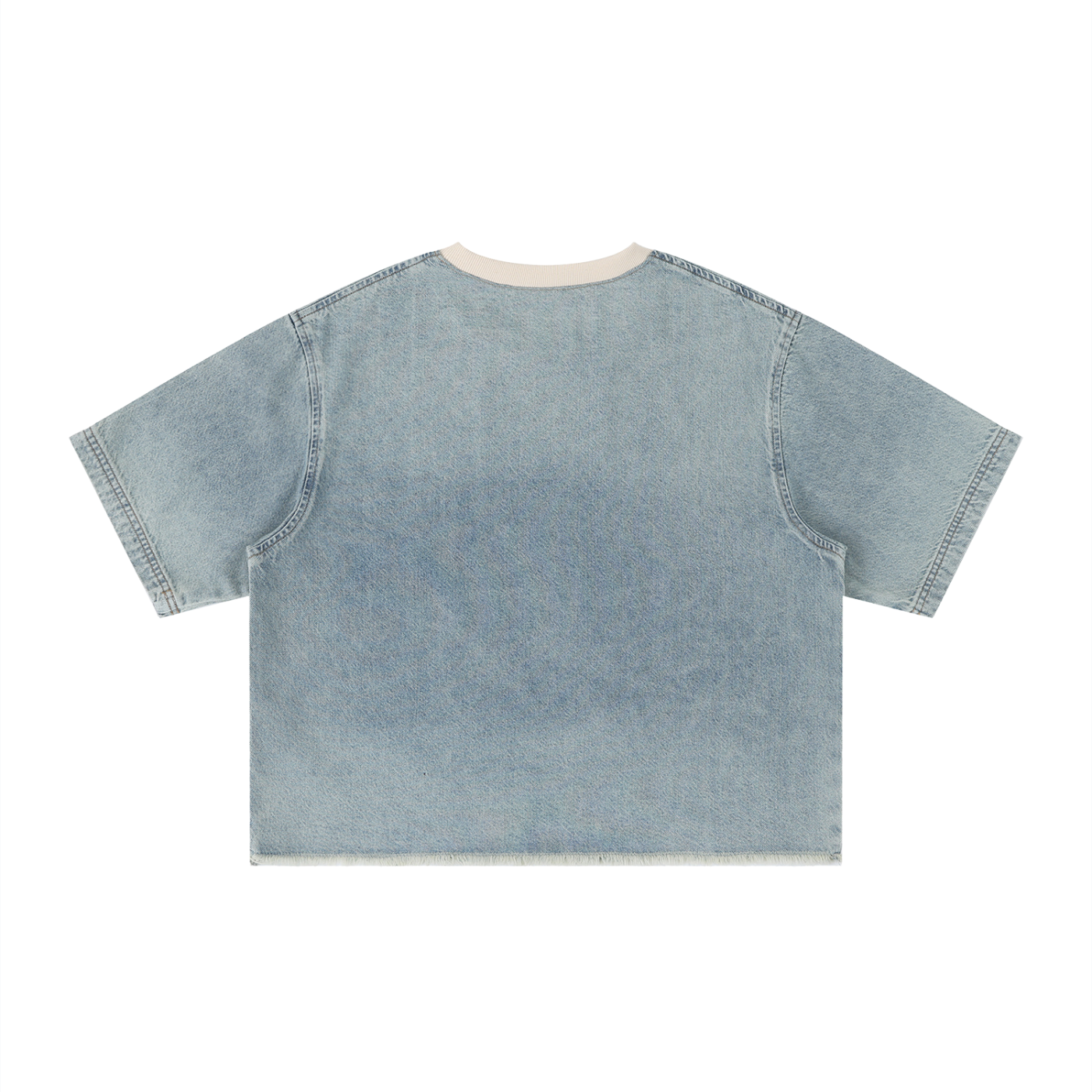 Gumbo Rock 'n Roll Collection - Unisex Vintage Wash Boxy Raw Hem Denim T-Shirt