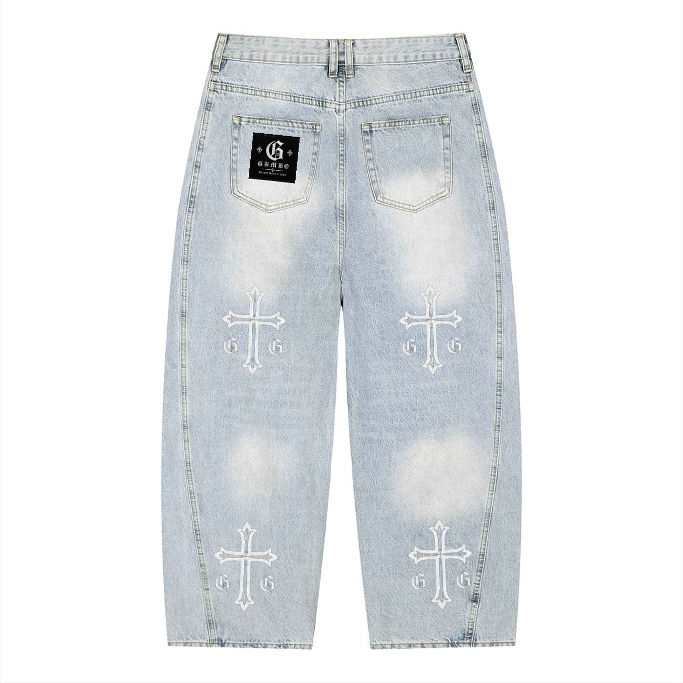 Gumbo Rock Star Men's Vintage Wash Barrel Leg Jeans