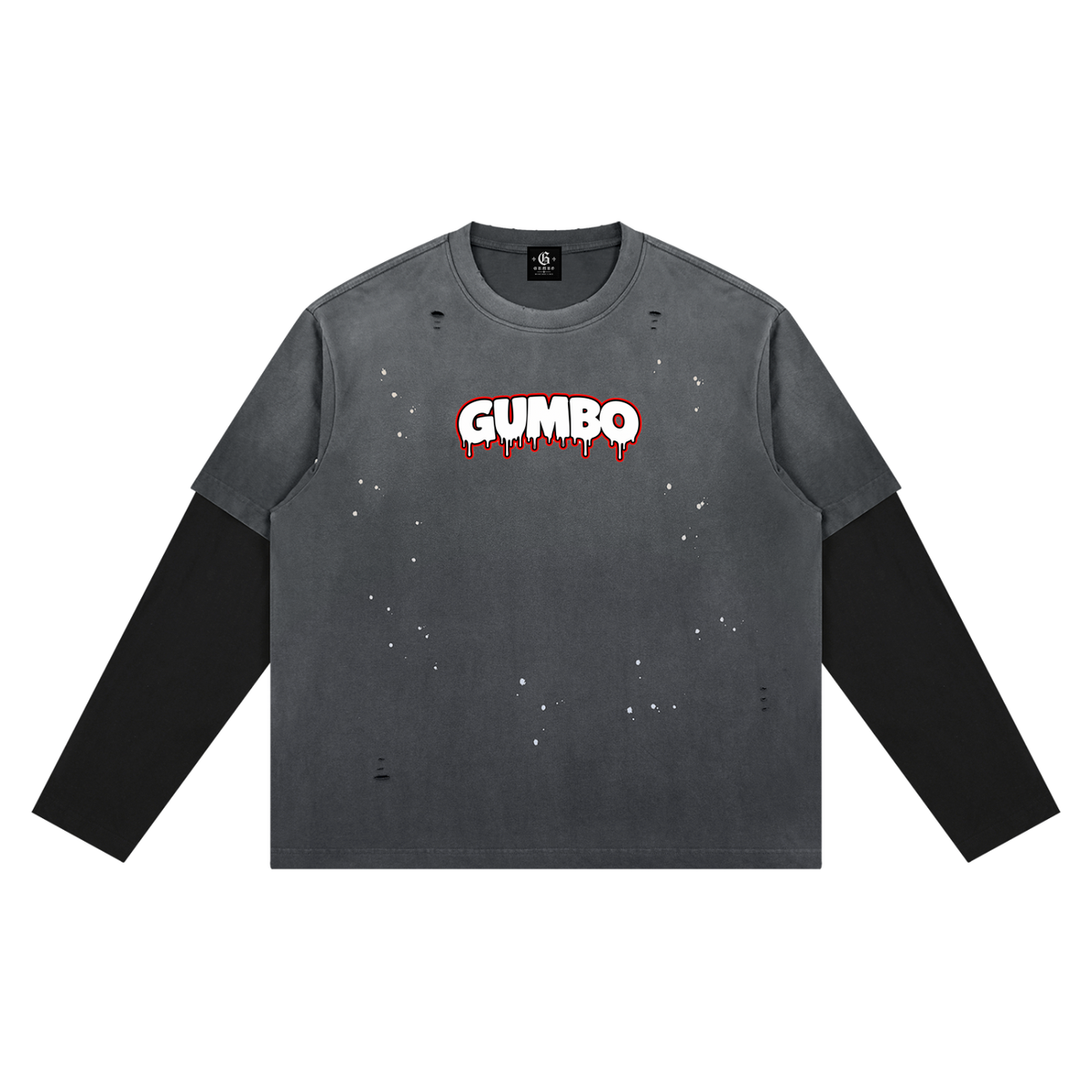 Gumbo Paint Splatter Long Sleeve T-Shirt