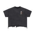 Gumbo Katakana Vintage 777 Wash Boxy Distressed Hem T-Shirt