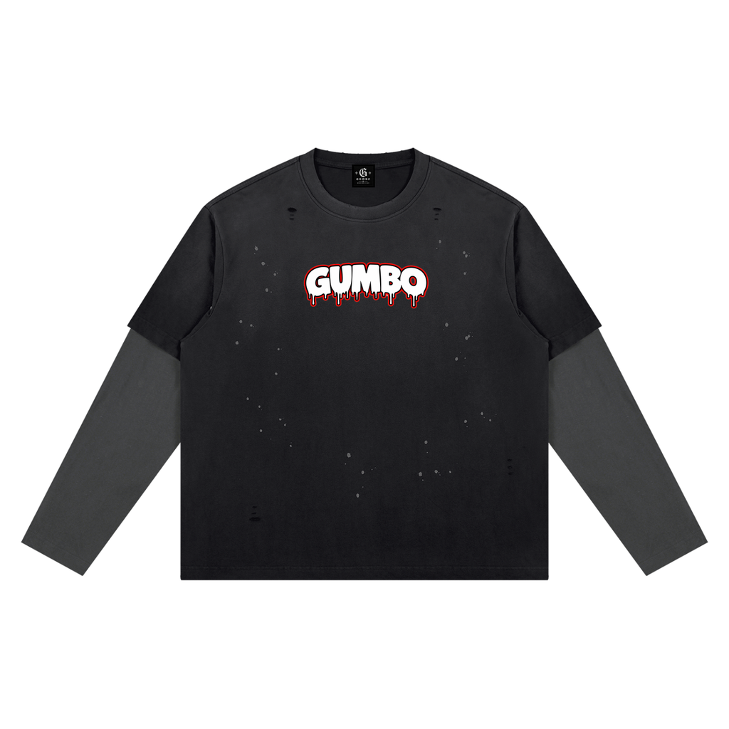 Gumbo Paint Splatter Long Sleeve T-Shirt