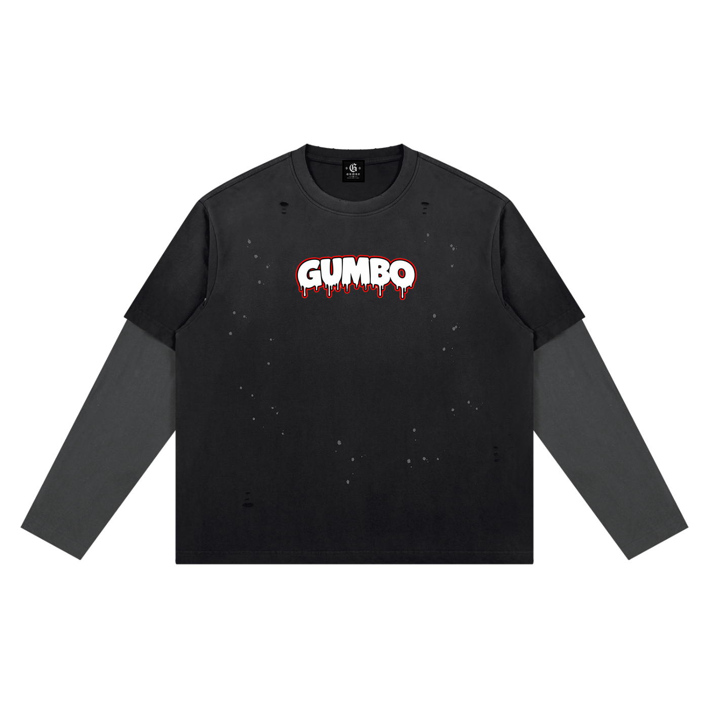 Gumbo Paint Splatter Long Sleeve T-Shirt